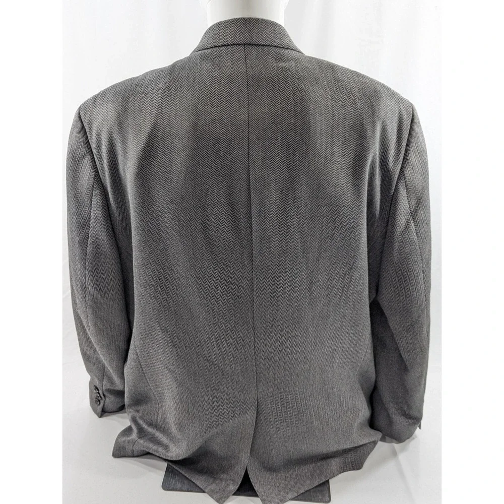 Chaps Ralph Lauren Blazer Sports Suit Jacket Polyester‎ Blend 48R Herringbone